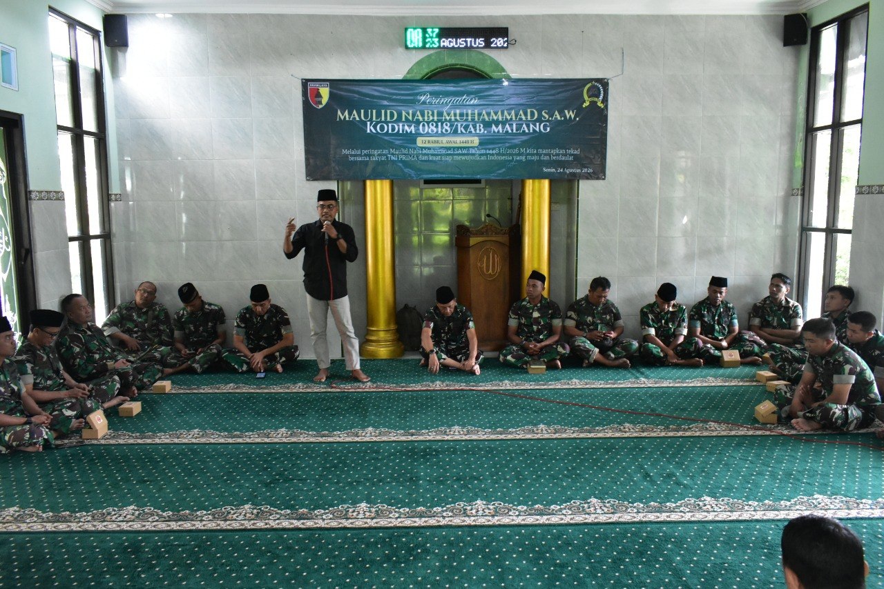 Kodim 0818 Gelar Maulidan, Perkuat Keimanan dan Kebersamaan